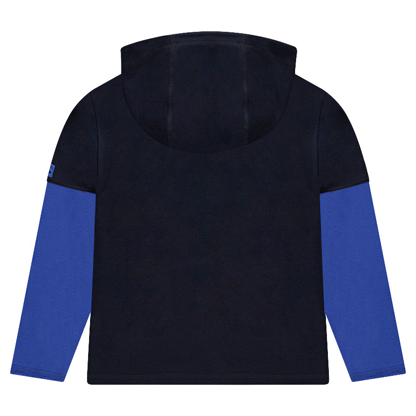 Gilet à capuche en molleton zippé avec print effet crinkle 