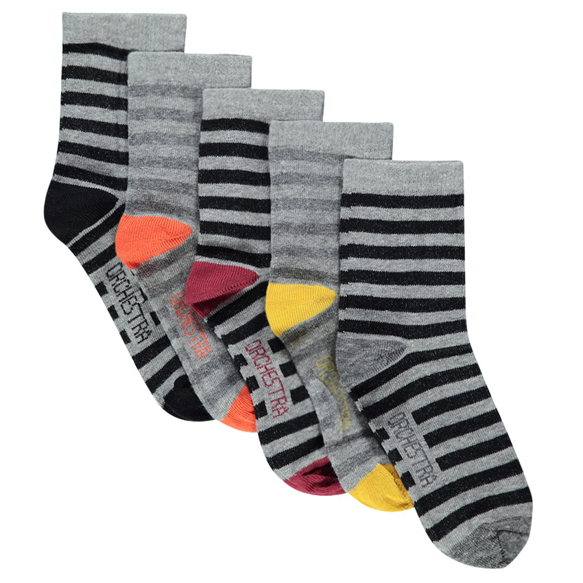 Lot de 5 paires de chaussettes rayées all-over 