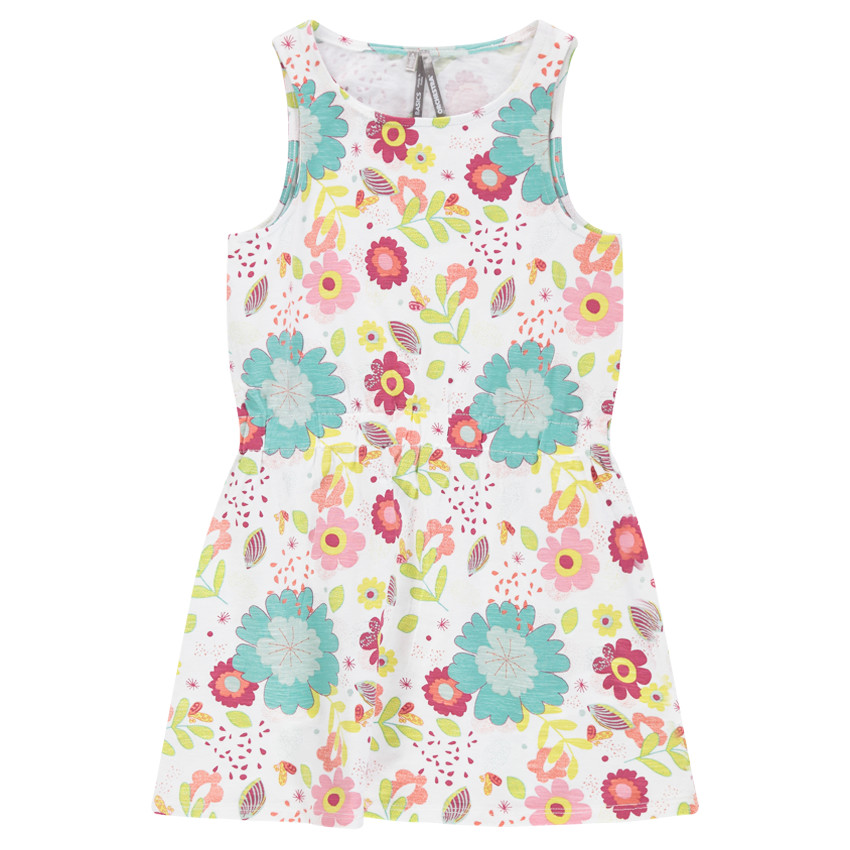 Robe sans manches en coton slub avec ananas all-over 