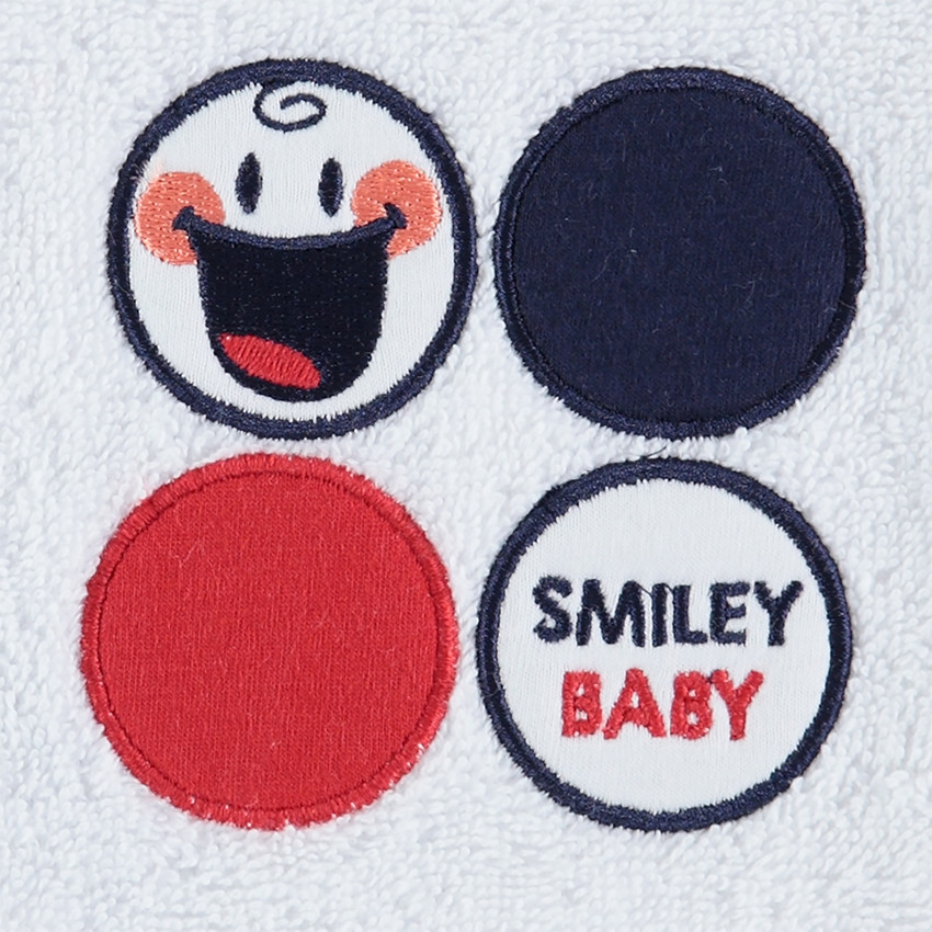 Lot de 2 gants de toilette en éponge avec badges Smiley 