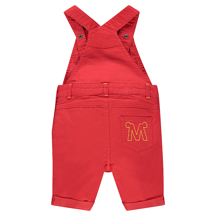 Salopette courte en coton avec Mickey brodé et oreilles en relief Disney 