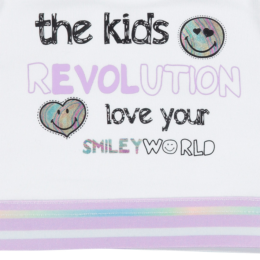 Brassière de sport avec message et Smiley printés 