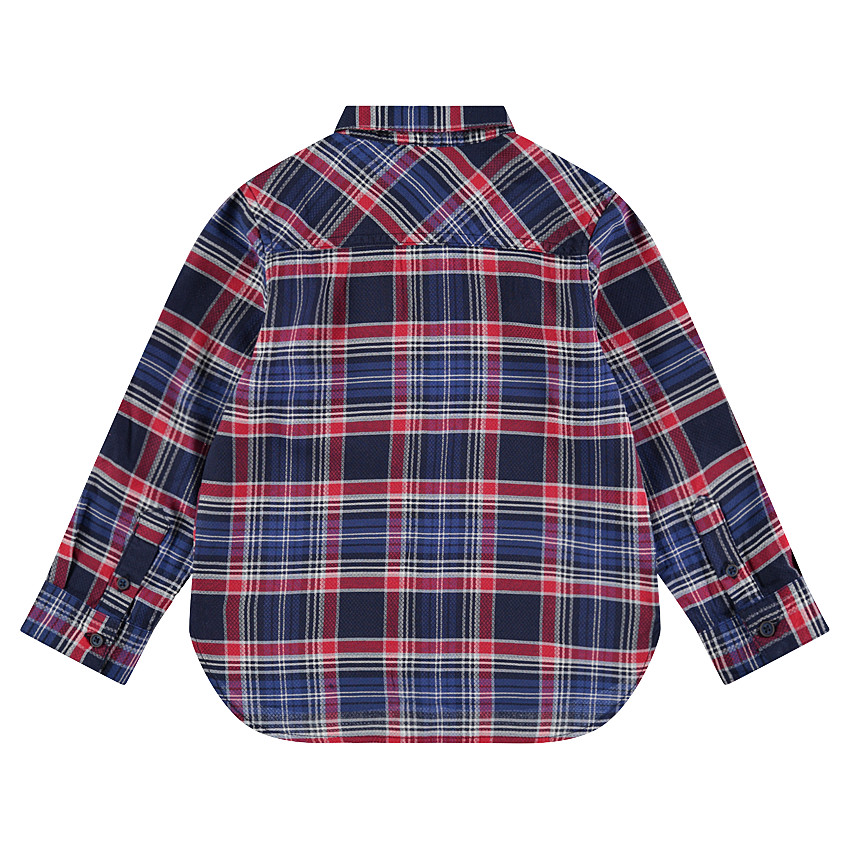 Chemise manches longues à carreaux sur armure fantaisie 