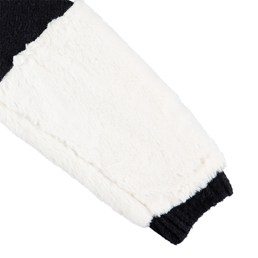 Junior - Pull en tricot avec sherpa sur les manches 