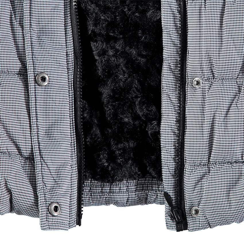 Junior - Parka en micro pied de poule doublée sherpa 