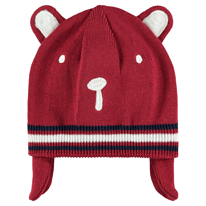 Bonnet en tricot avec cache oreilles doublé jersey 
