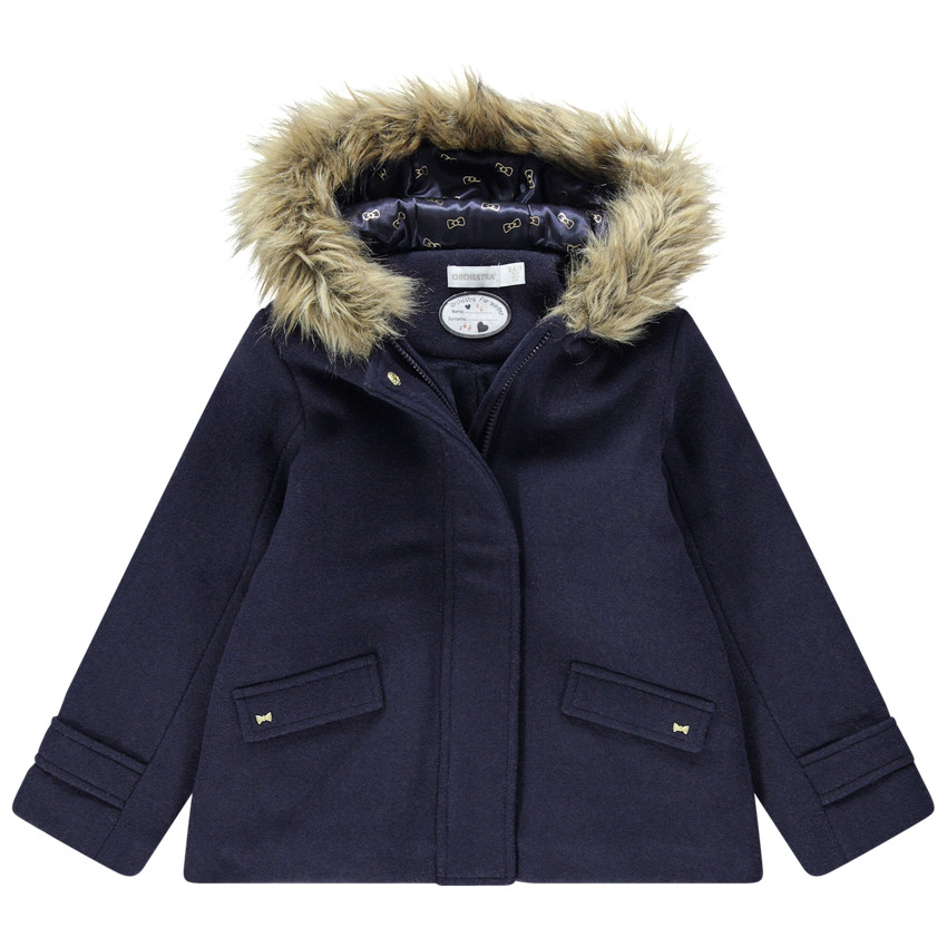 Manteau drap de laine doublé sherpa 