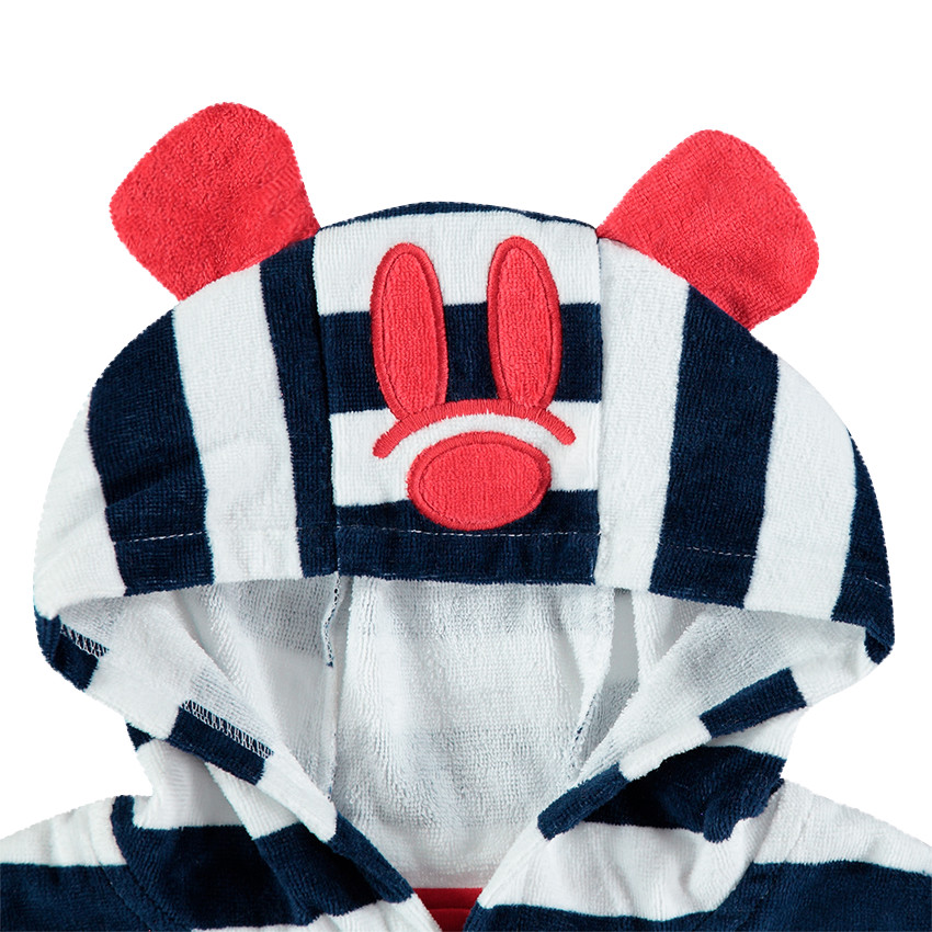 Cape de bain rayée en éponge avec broderies Mickey Disney 
