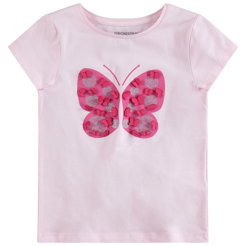 Tee-shirt manches courtes avec motif printé et détails en relief 