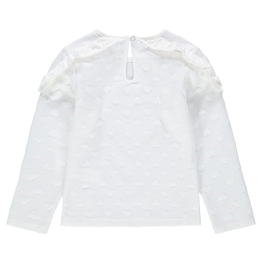 Sweat en molleton avec coeurs en relief et coeur à franges 