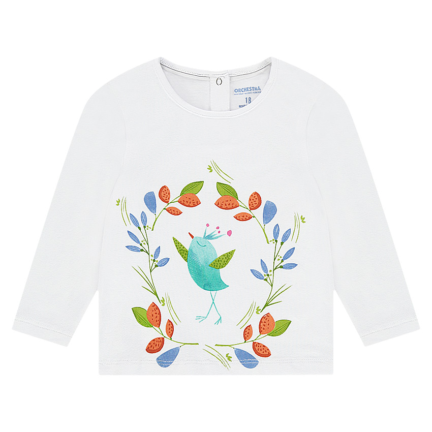 Tee-shirt manches longues en jersey avec print coloré 