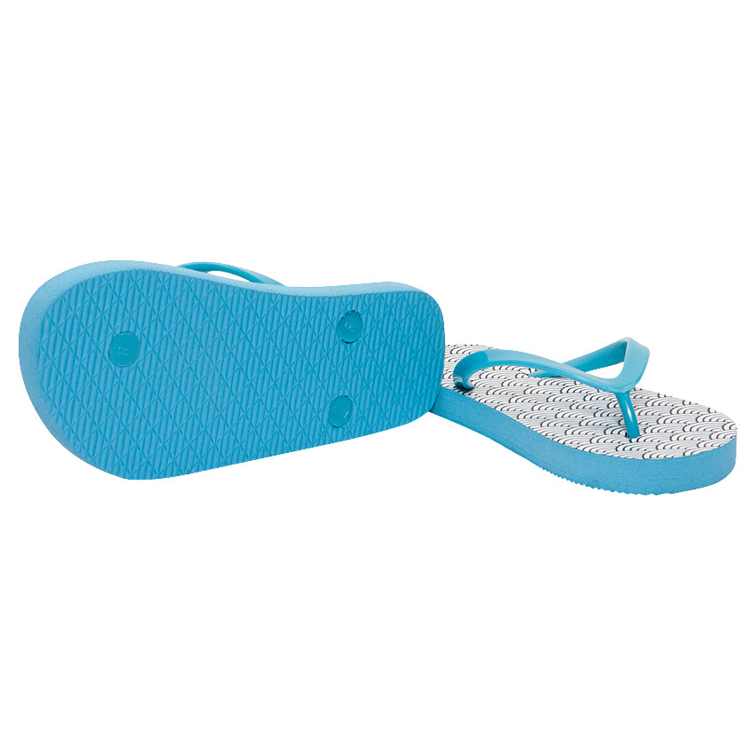 Tongs turquoises à imprimé fantaisie du 28 au 38 