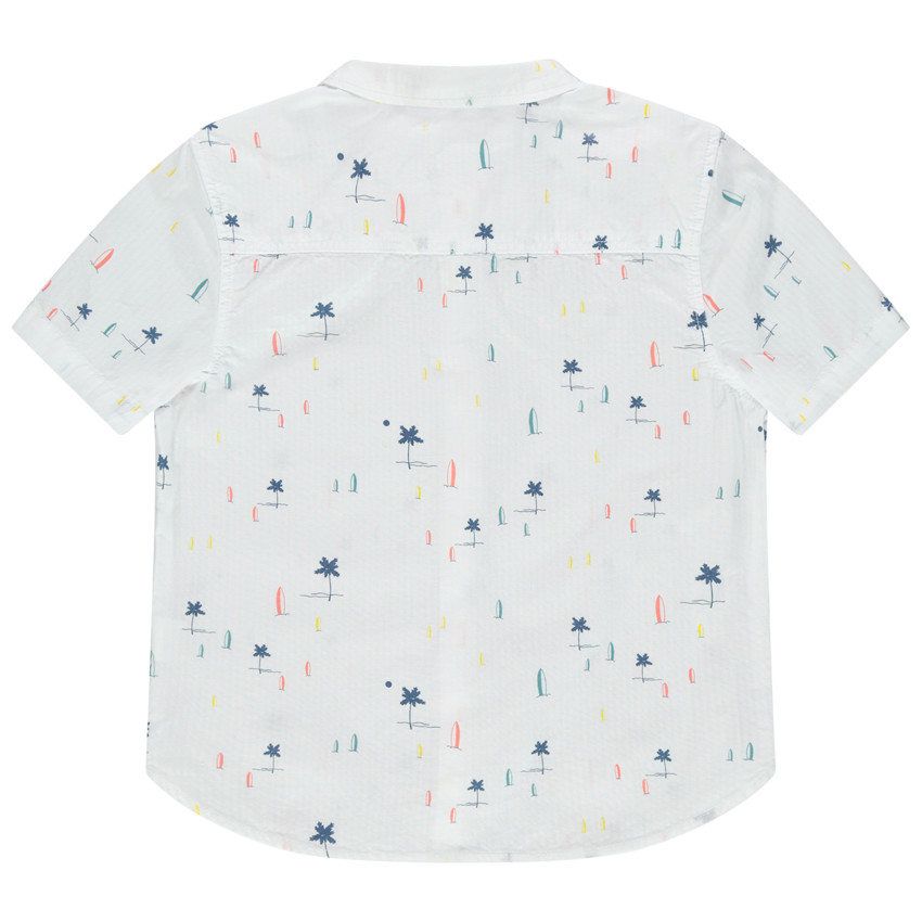Chemise manches courtes imprimée palmiers all-over 