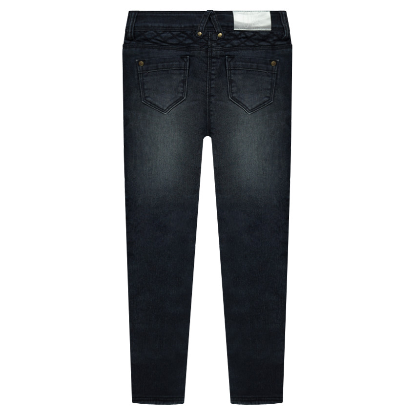 Jeans effet used et crinkle doublé micropolaire 