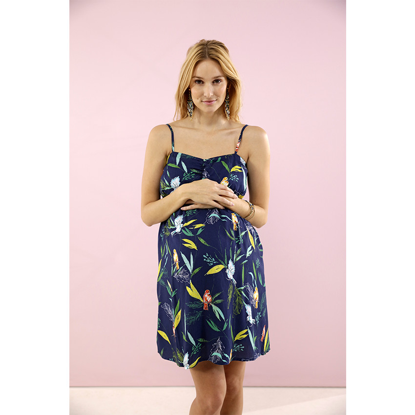 Robe de grossesse à imprimé végétal all-over 