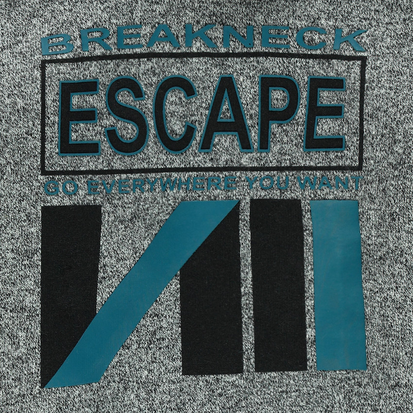 Sweat à capuche en molleton chiné avec inscription printée 