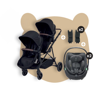 OFFRE CLUB : Poussette Jumeaux Leila + 2 adaptateurs + 2 coques
